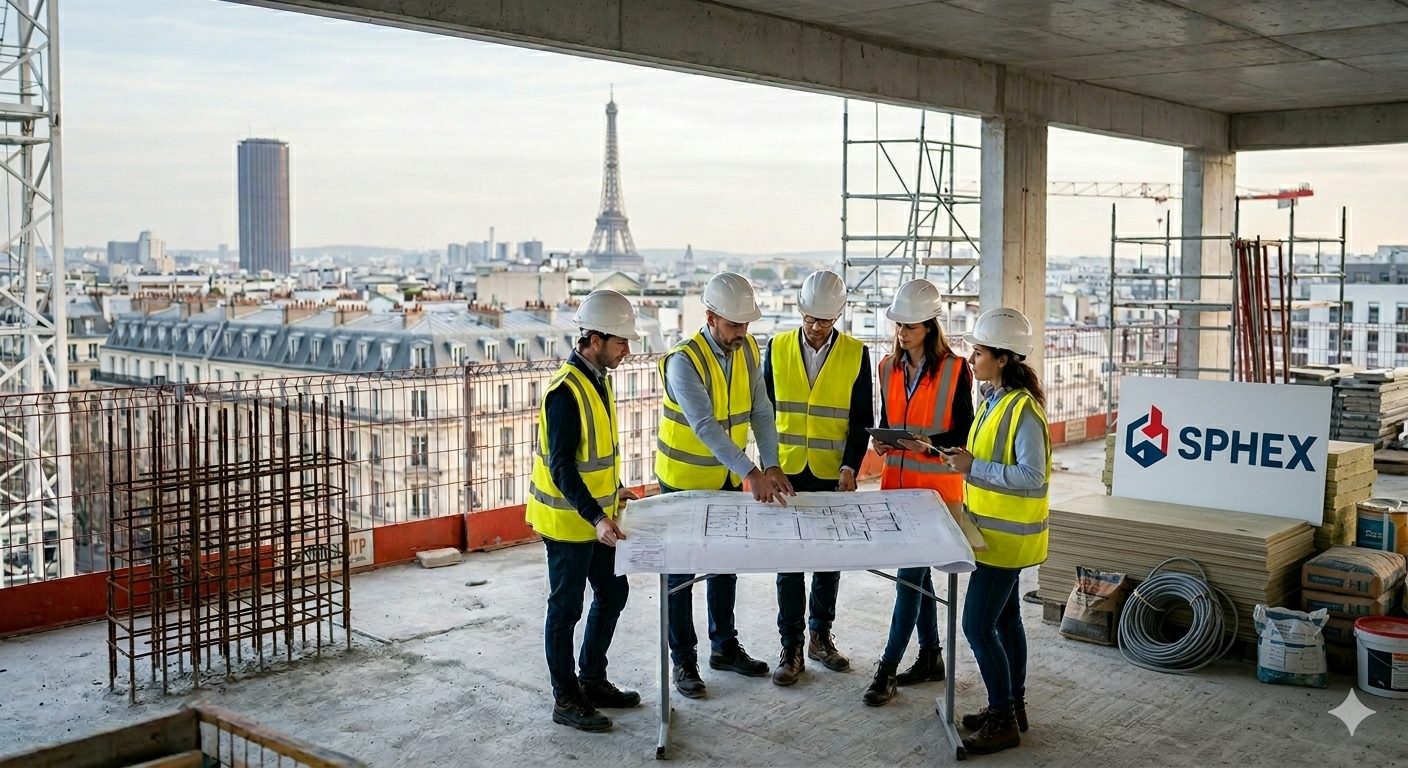 Équipe SPHEX SAS sur chantier Paris